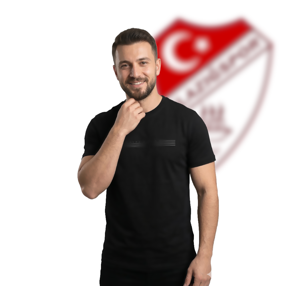 Elazığspor "Fine Lines" Minimalist Siyah Taraftar Tshirt