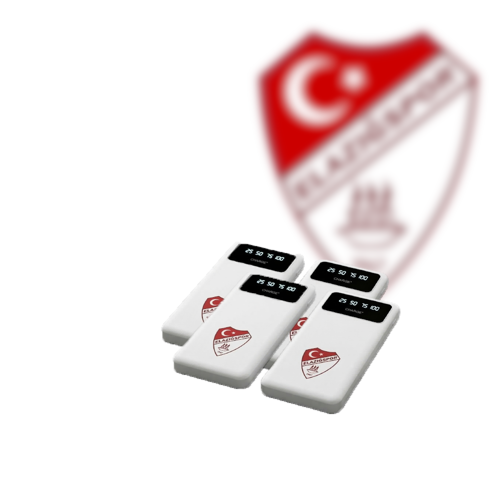 Elazığspor logolu özel tasarımlı taşınabilir şarj cihazları (powerbank)