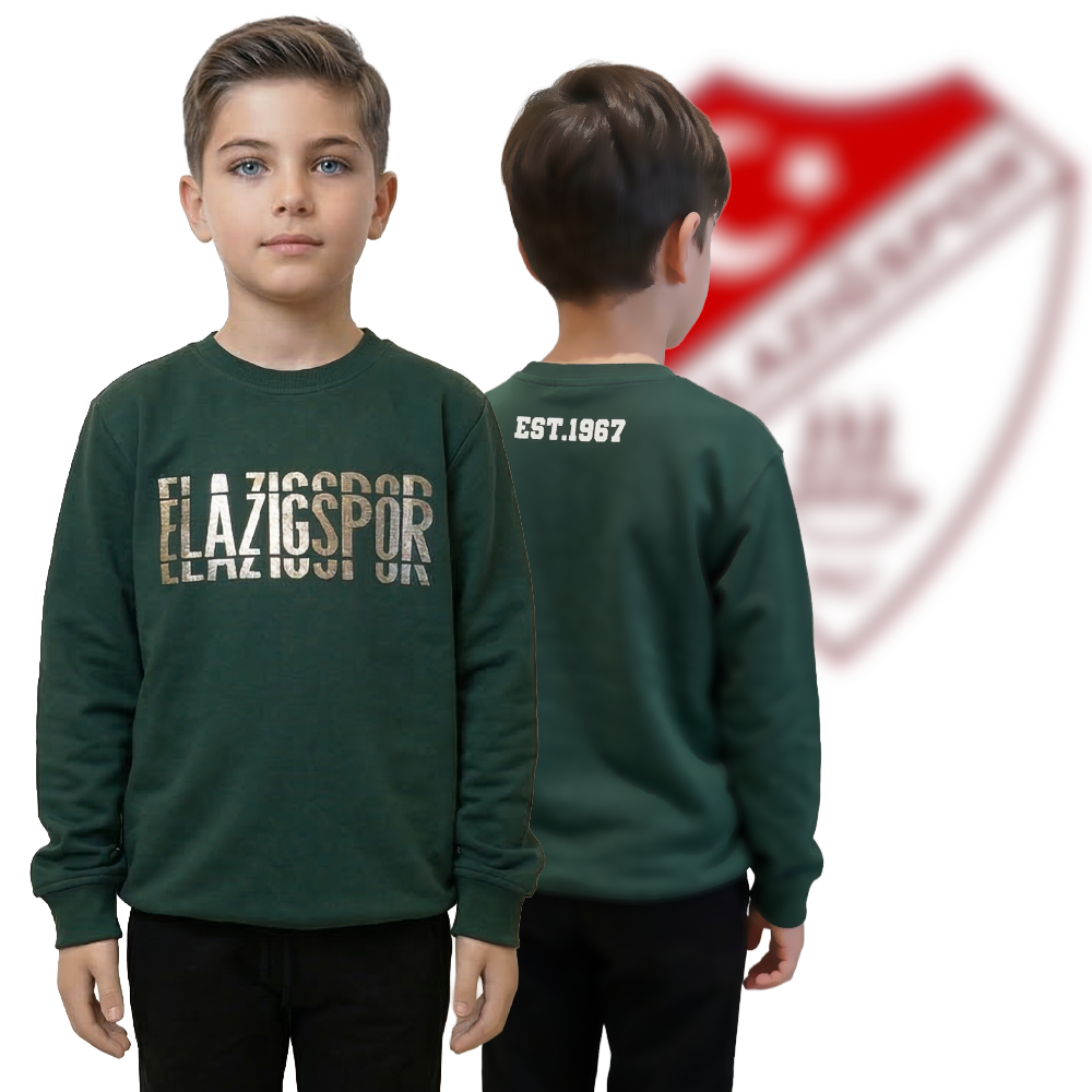 ELZ Emerald Glitch Çocuk Sweatshirt